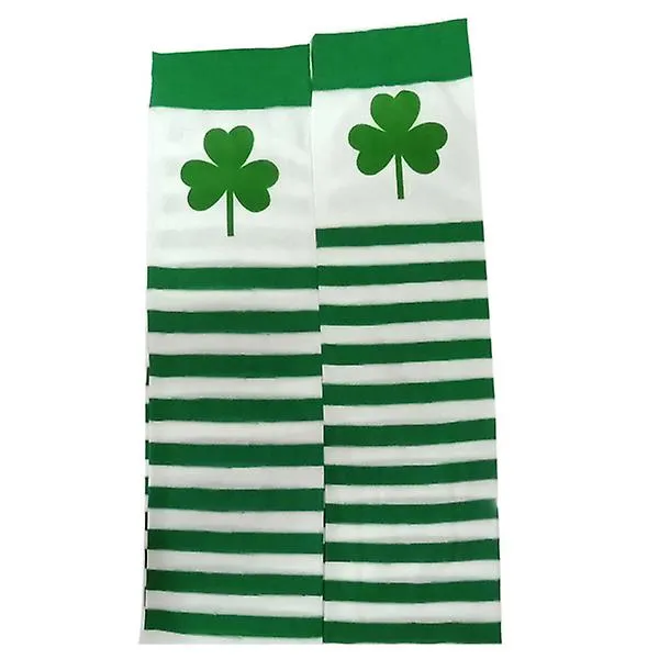 1 Pair Warmers Children Cotton Leggings Four Leaf Clover Socks Warmers St Patrick's Day Gift