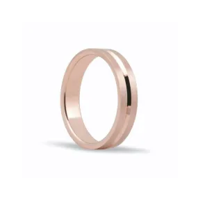 Alianza de oro rosa 18k mate y brillo de 4 mm