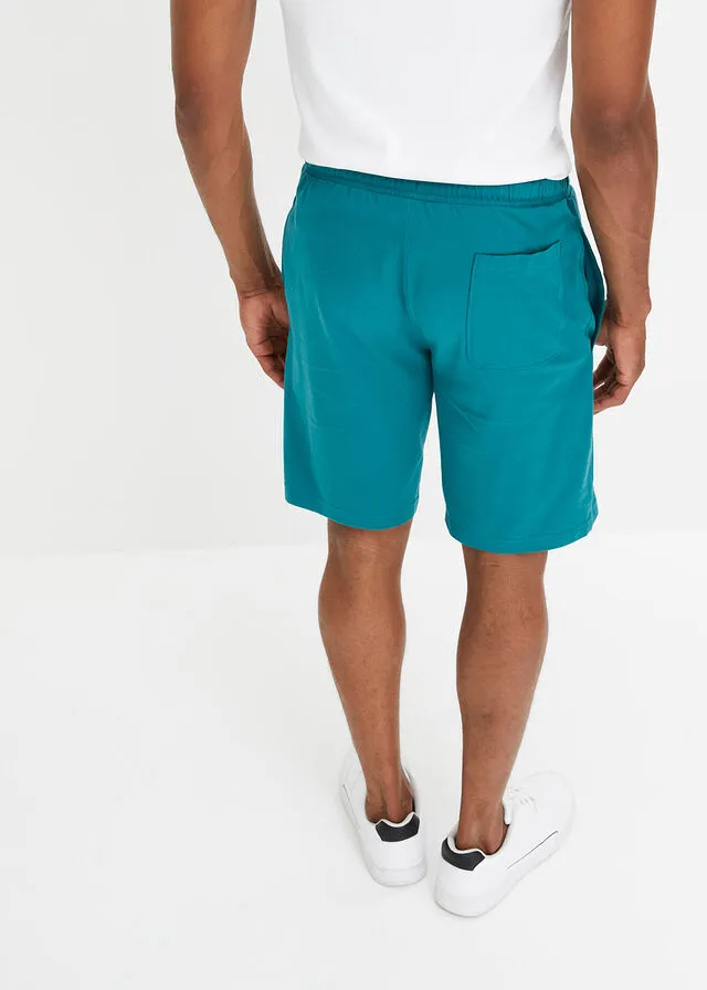 Bermudas de punto Azul petróleo estampado