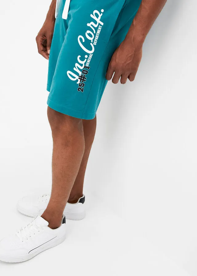 Bermudas de punto Azul petróleo estampado