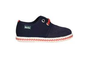 Blucher Azul Pala Trenzada Lados/talon Lona Cordon Rojo