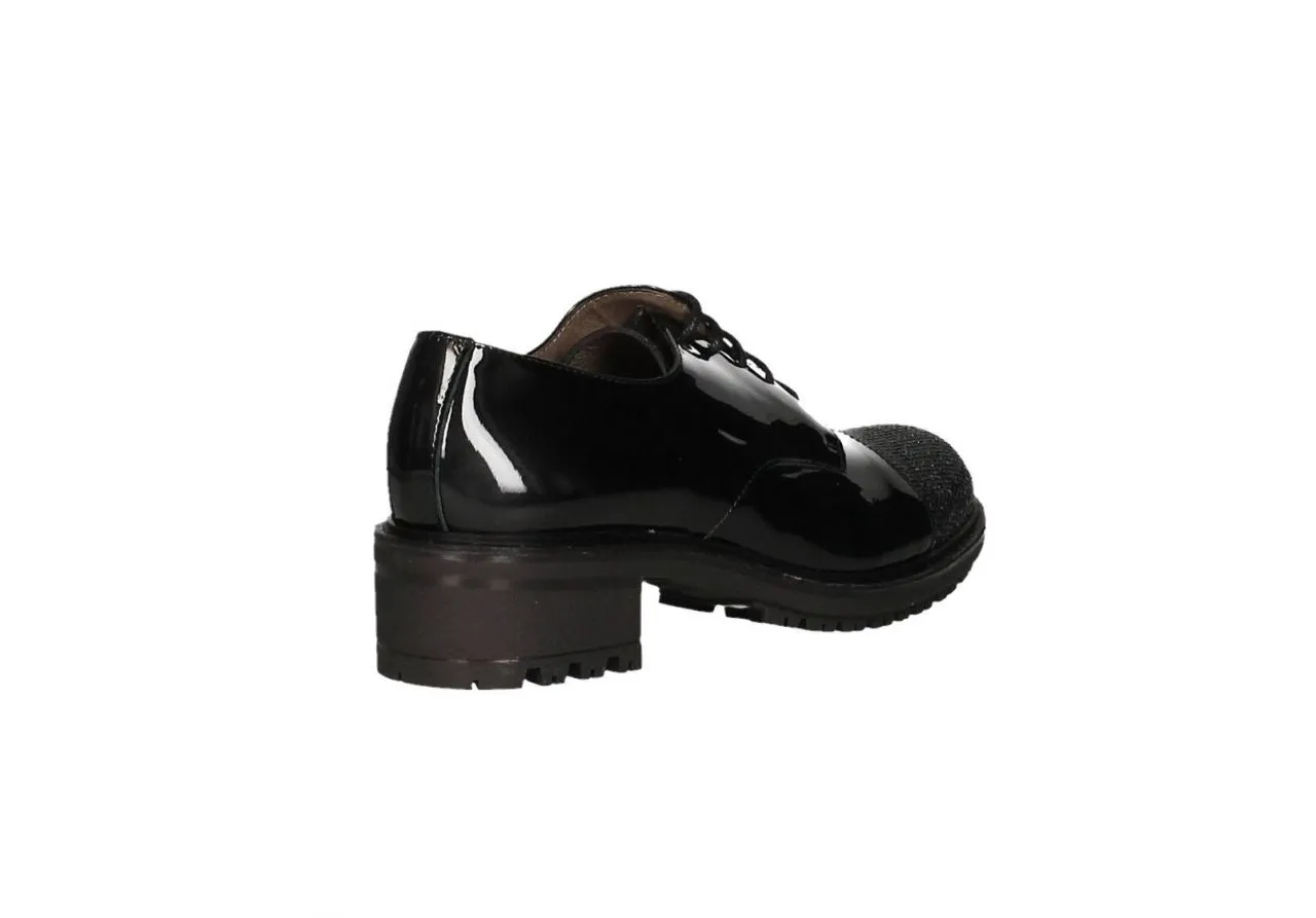 Blucher Charol Negro Punta Brillantes Piso Blok