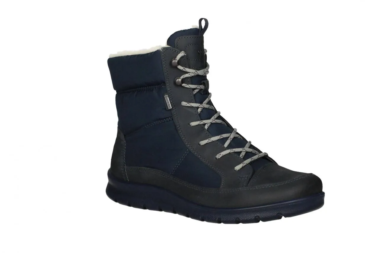 Bota Cordon/cremallera Nobuck/textil Azul Gore-tex