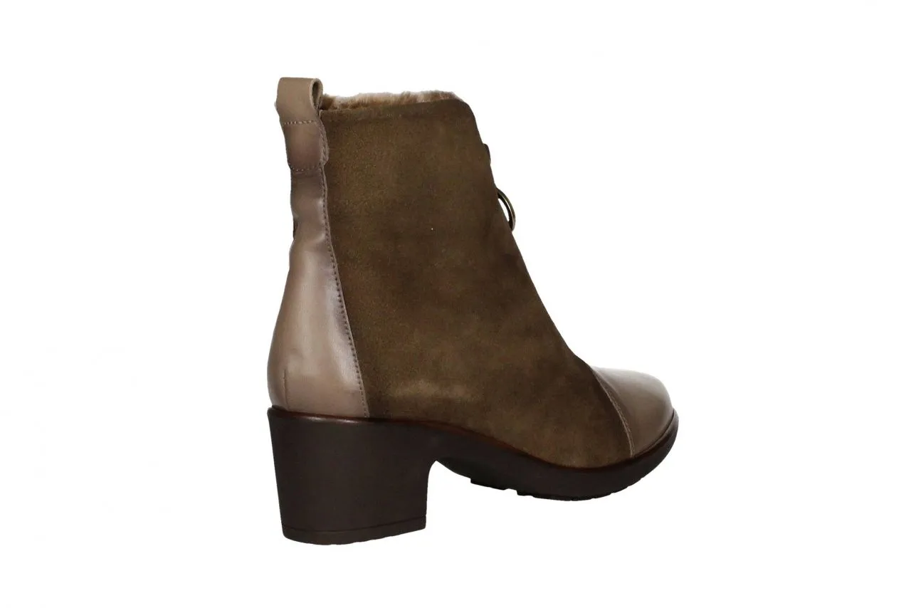 Botin Cremallera Empeine Nobuck Taupe Punta/talon Piel