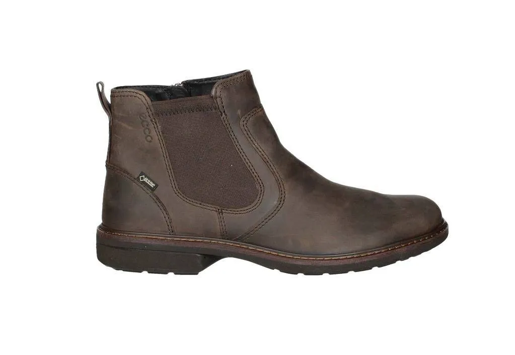 Botin Cremallera Piel Marron Elastico Lateral Gore-tex