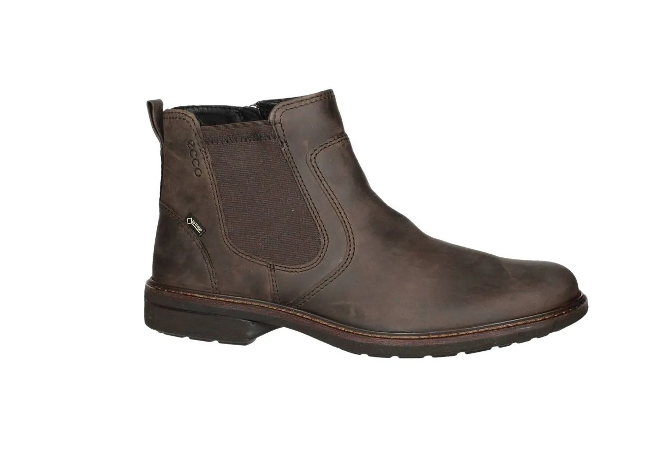 Botin Cremallera Piel Marron Elastico Lateral Gore-tex