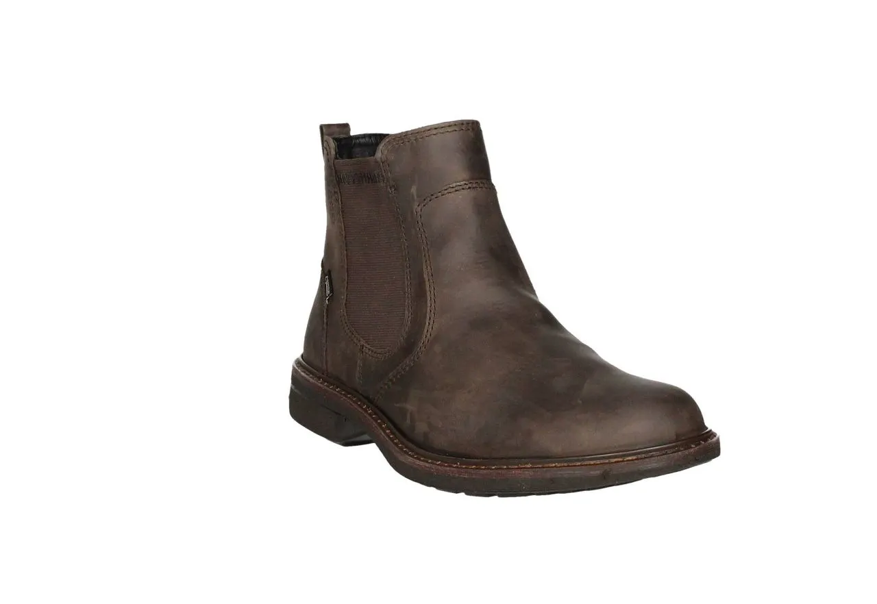 Botin Cremallera Piel Marron Elastico Lateral Gore-tex