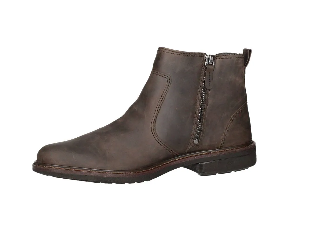 Botin Cremallera Piel Marron Elastico Lateral Gore-tex