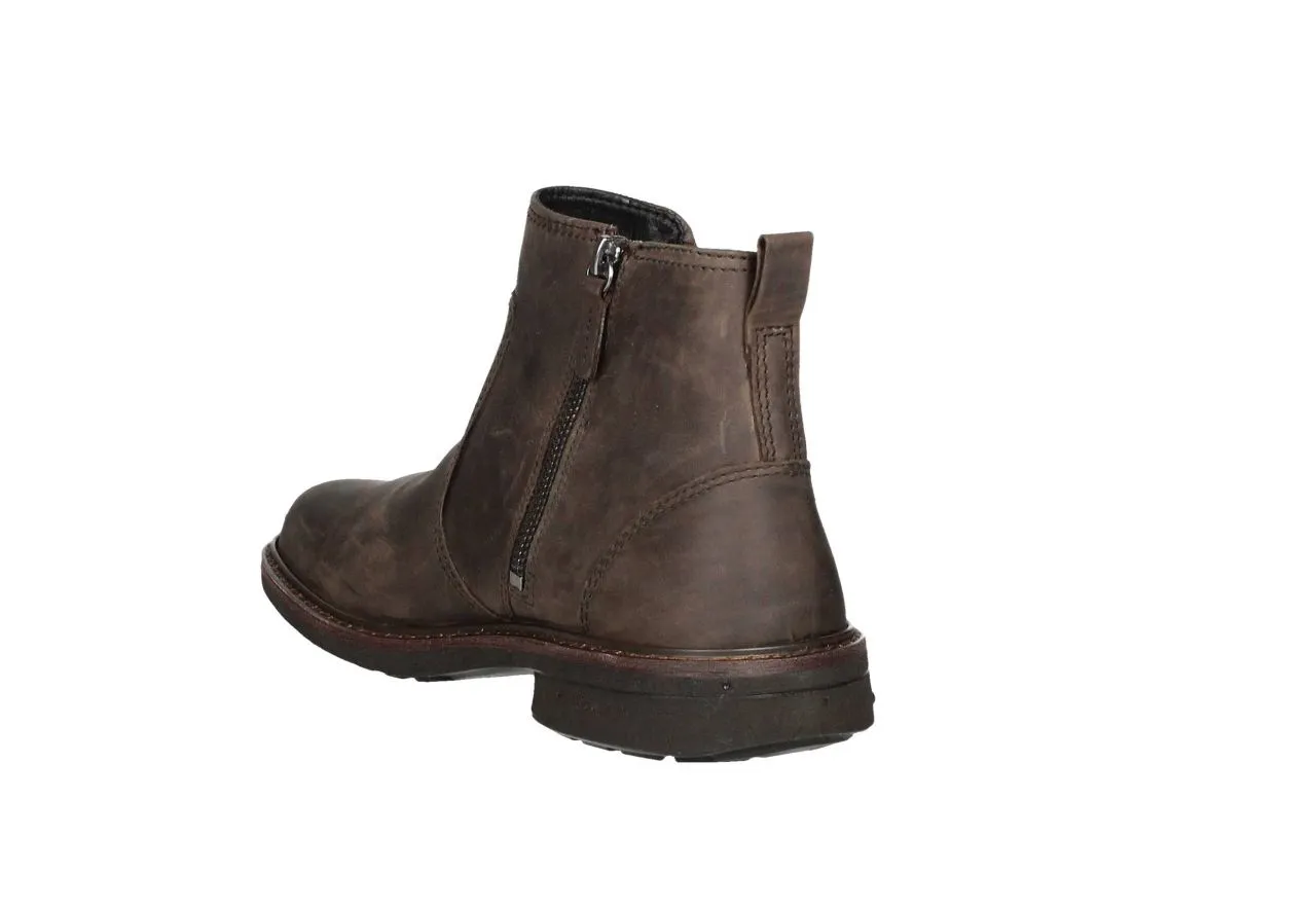 Botin Cremallera Piel Marron Elastico Lateral Gore-tex