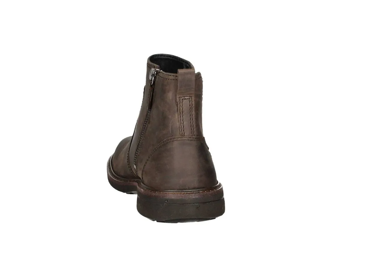 Botin Cremallera Piel Marron Elastico Lateral Gore-tex