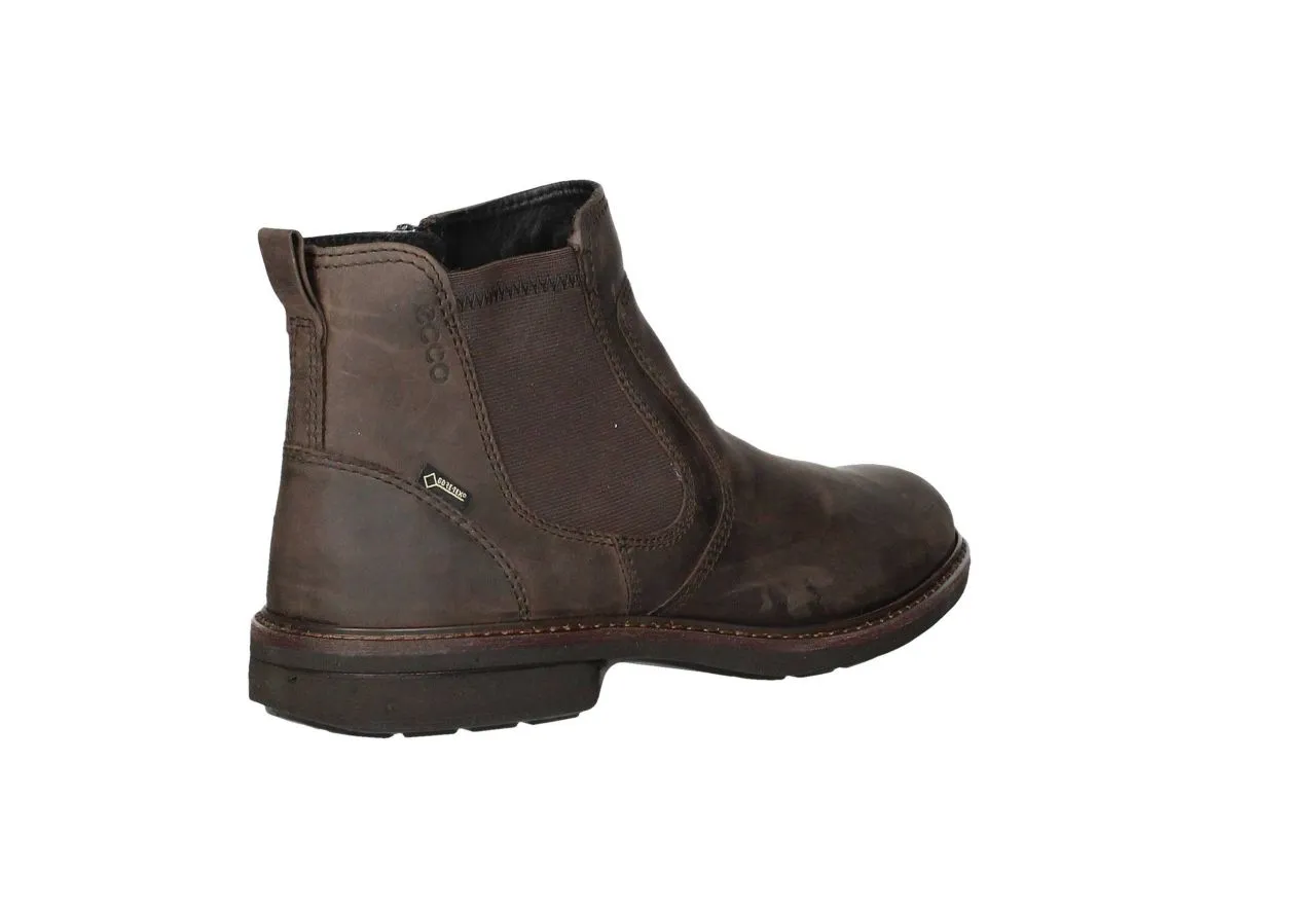 Botin Cremallera Piel Marron Elastico Lateral Gore-tex