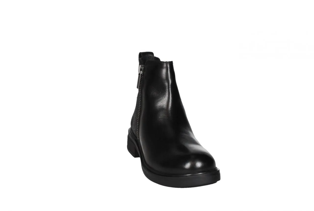 Botin Negro Liso Cremallera Exterior