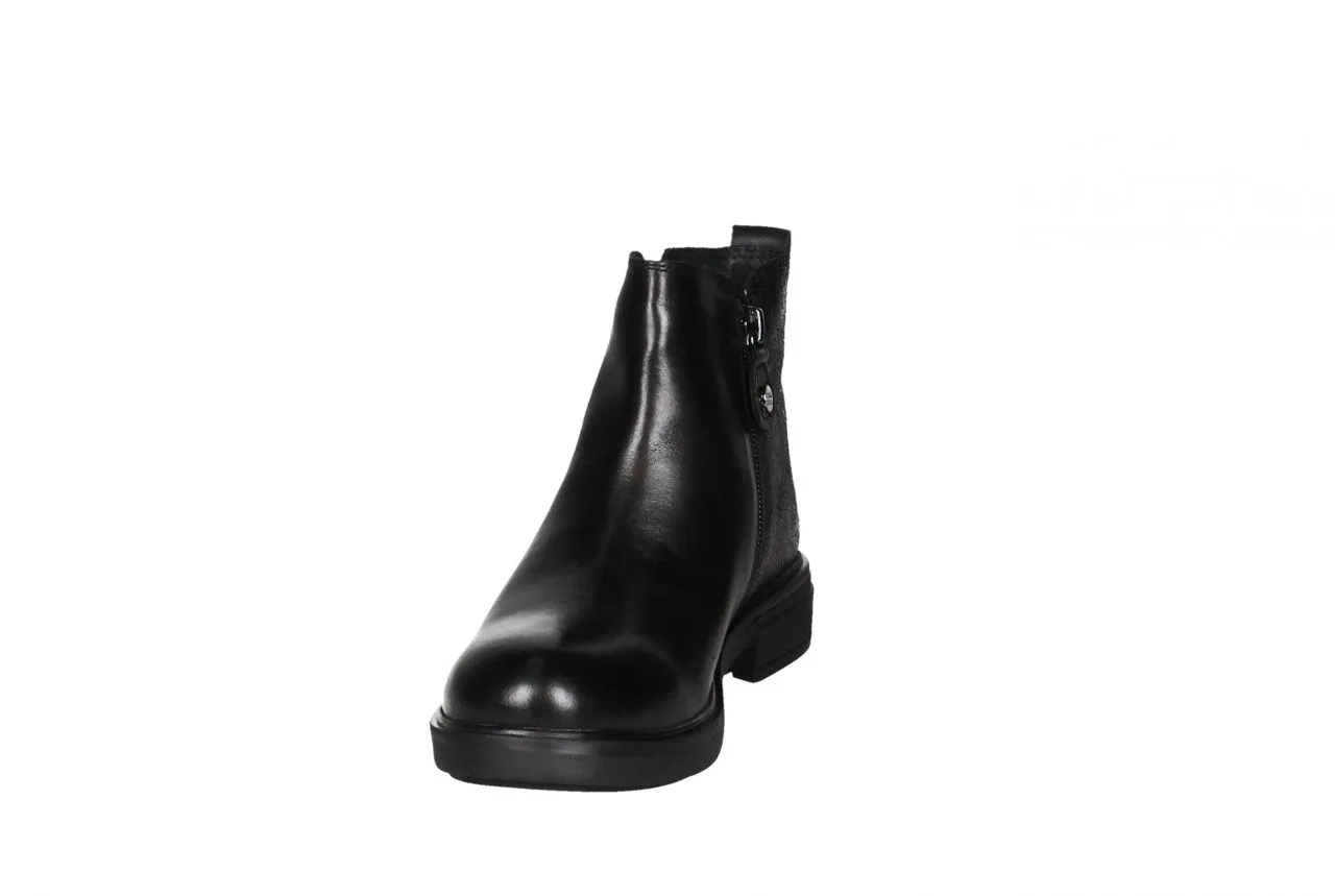 Botin Negro Liso Cremallera Exterior