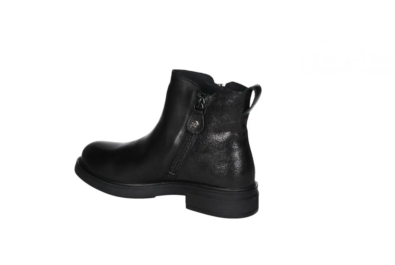 Botin Negro Liso Cremallera Exterior