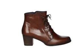 Botin Piel Marron Cordones y Cremallera