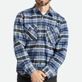 Camisa Brixton: Bowery LS Flannel (Flint Blu Twil Blu Bg)