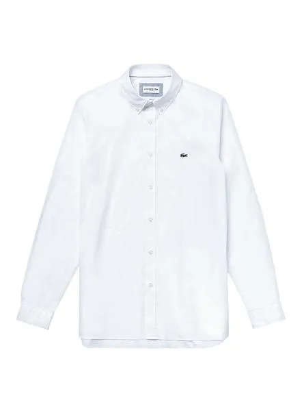 camisa lacoste popelín blanco para hombre