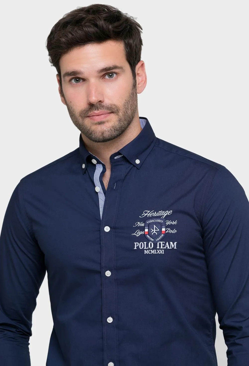 Camisa modelo polo team color azul marino