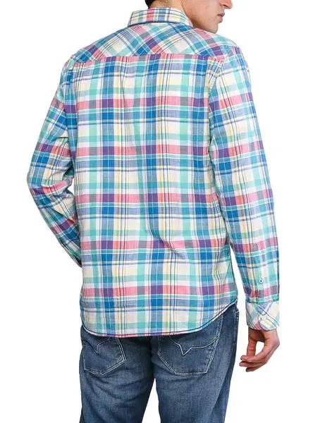 camisa pepe jeans daniel azul para hombre