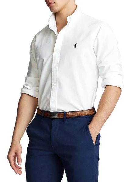 camisa polo ralph lauren basic blanco para hombre