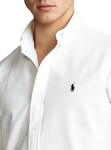 camisa polo ralph lauren basic blanco para hombre