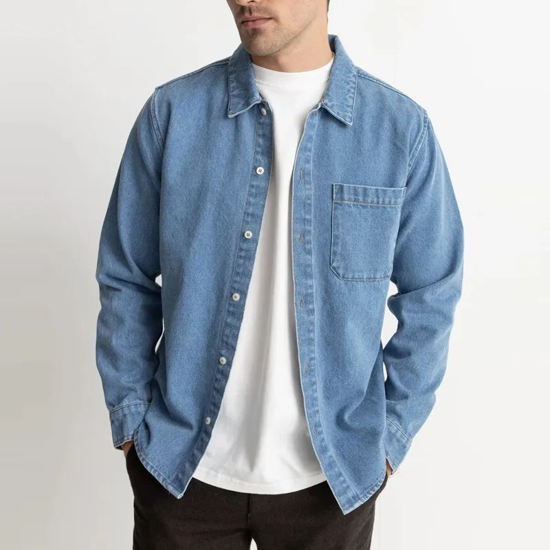 Camisa Rhythm: Denim LS Shirt Rhythm (Denim)