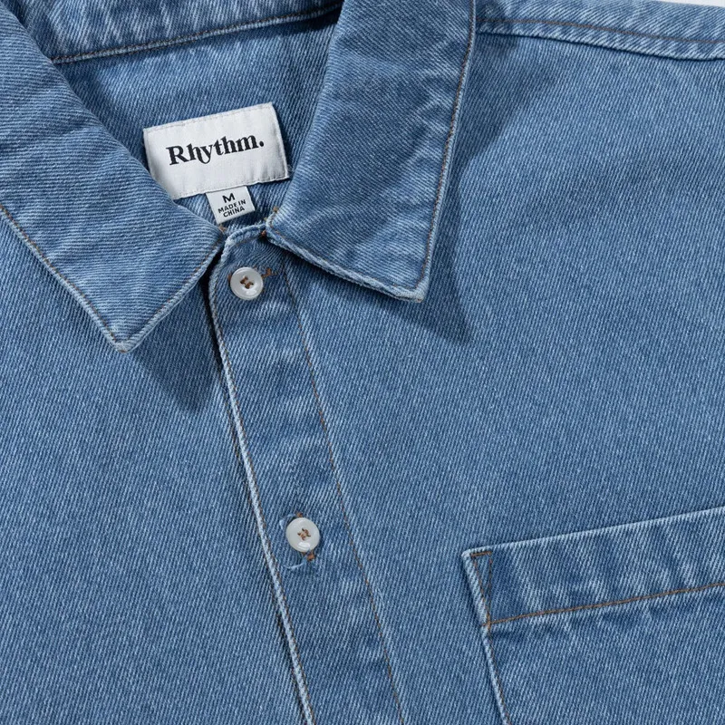 Camisa Rhythm: Denim LS Shirt Rhythm (Denim)