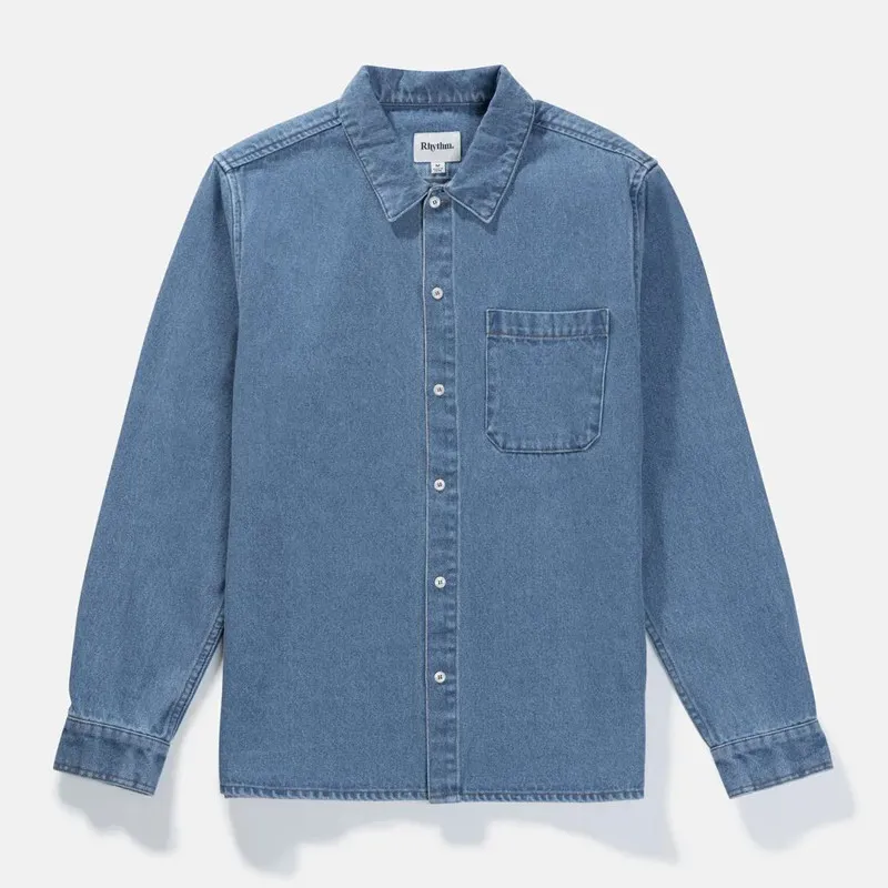 Camisa Rhythm: Denim LS Shirt Rhythm (Denim)