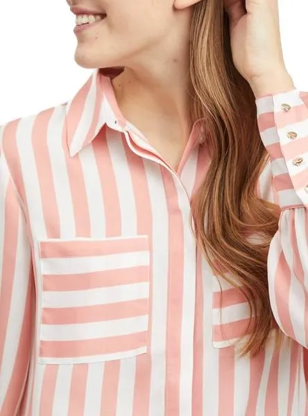 camisa vila rayas rosa mujer