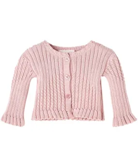 Chaqueta Punto Rosa NANOS Bebe Niña Trenzada