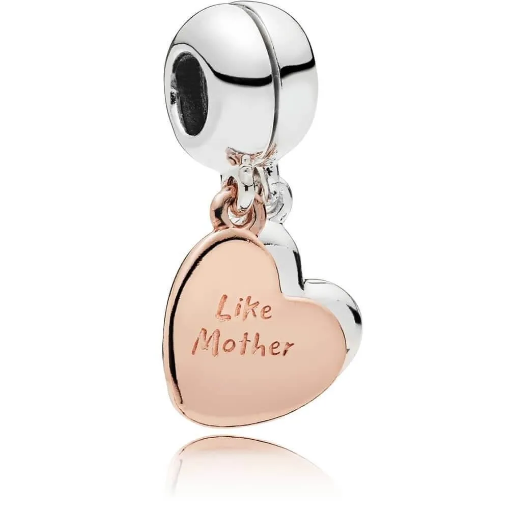 Charm colgante en plata de ley y Pandora Rose Amor de Madre e Hija