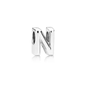 Charm en plata de ley Letra N