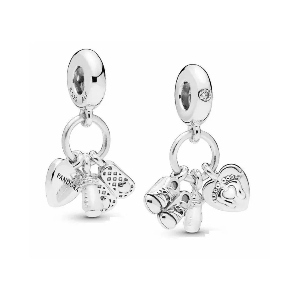 Charm Mi Bebé de Pandora con circonitas cúbicas transparentes y esmalte blanco