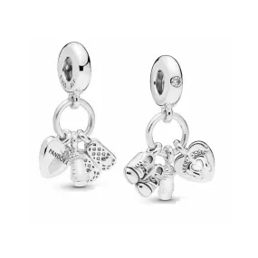 Charm Mi Bebé de Pandora con circonitas cúbicas transparentes y esmalte blanco