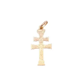 Cruz de Caravacade oro 18k de 29x13 mm + anilla