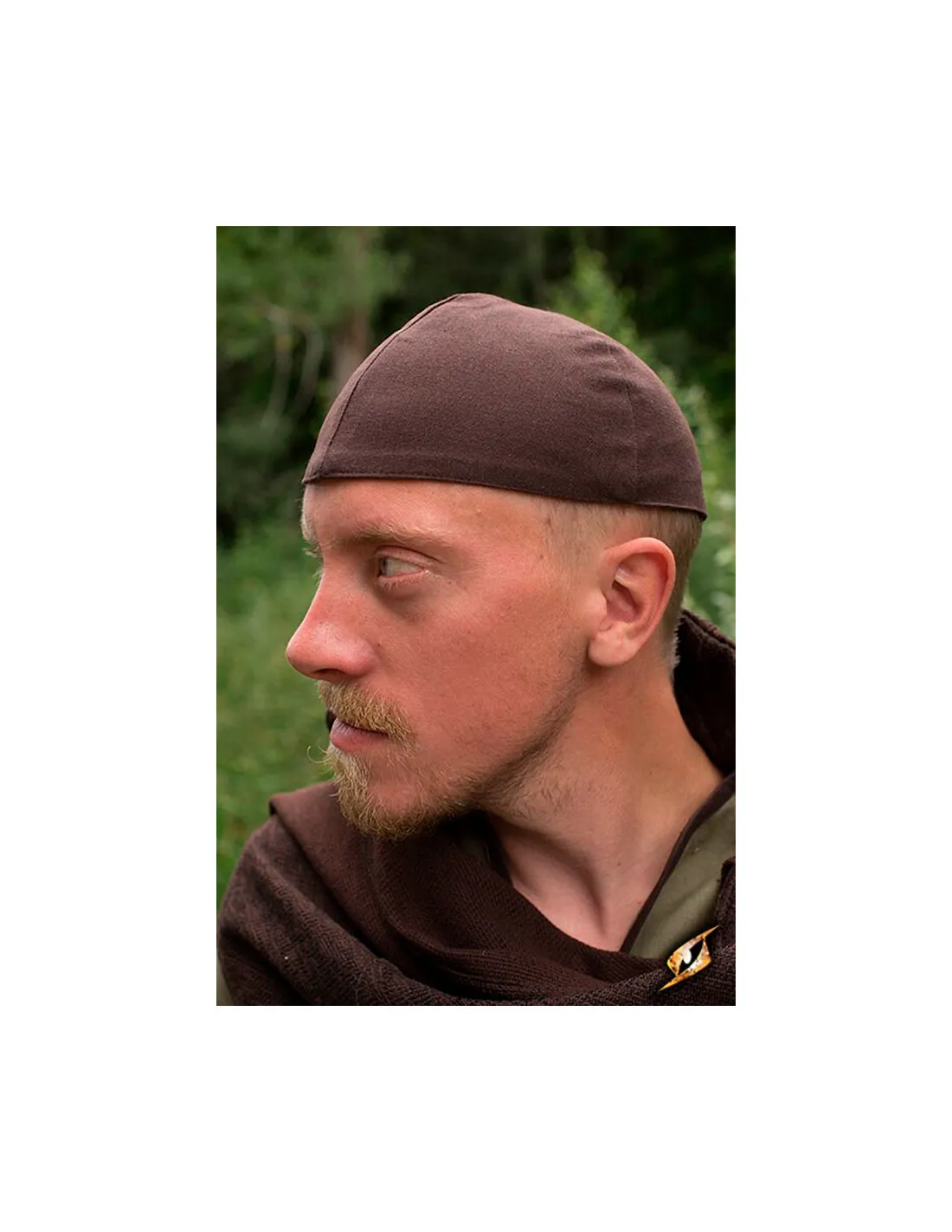 Gorro medieval Baldur en color marrón oscuro