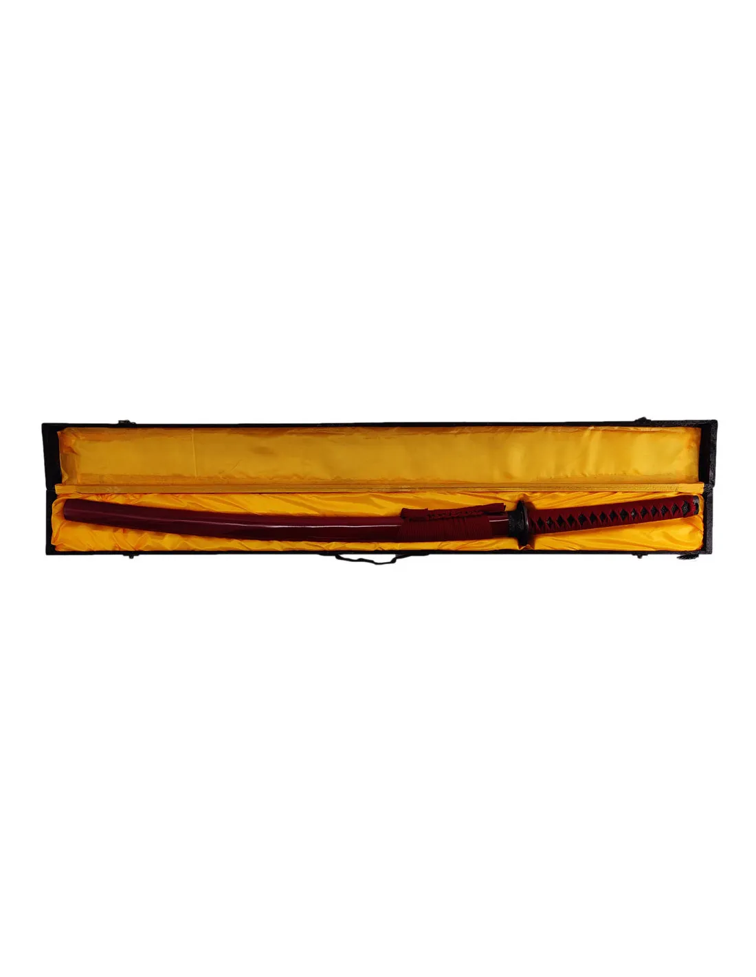 Katana decorativa roja con caja de madera (103 cm.)