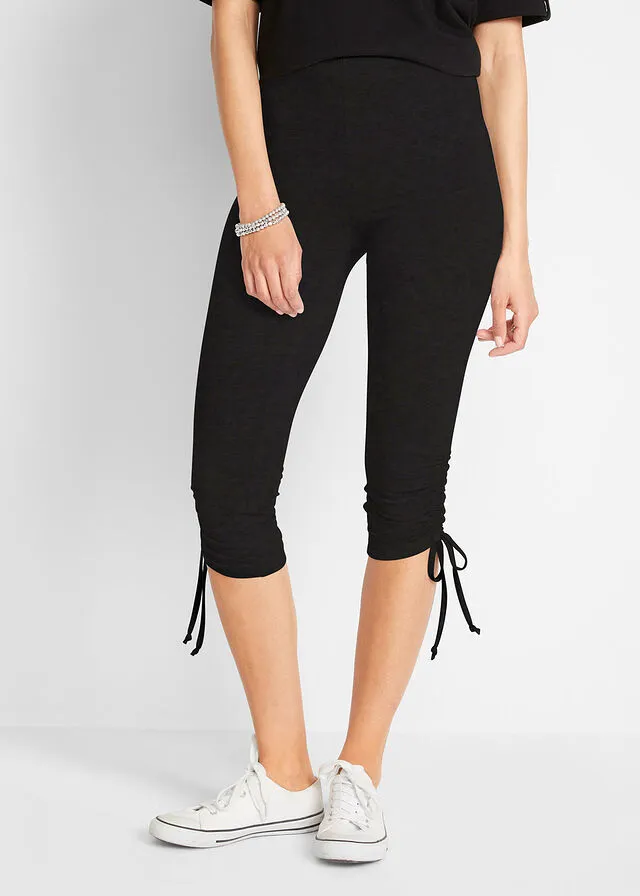 Leggings capri con fruncidos (2 unidades) Negro-negro