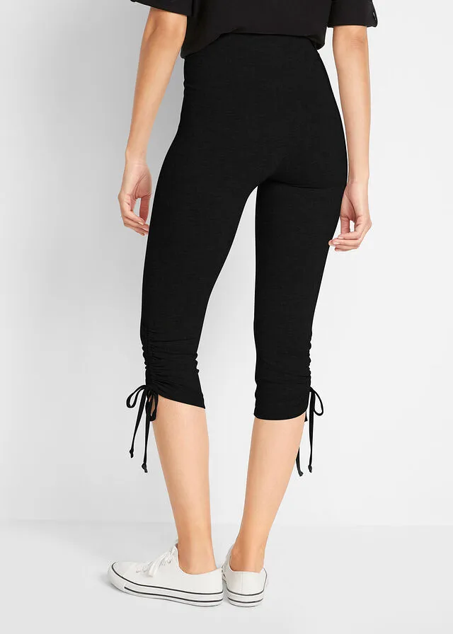 Leggings capri con fruncidos (2 unidades) Negro-negro