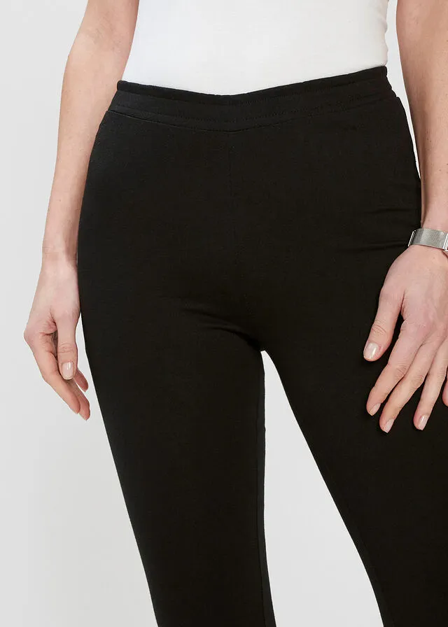 Leggings capri Negro-plateado