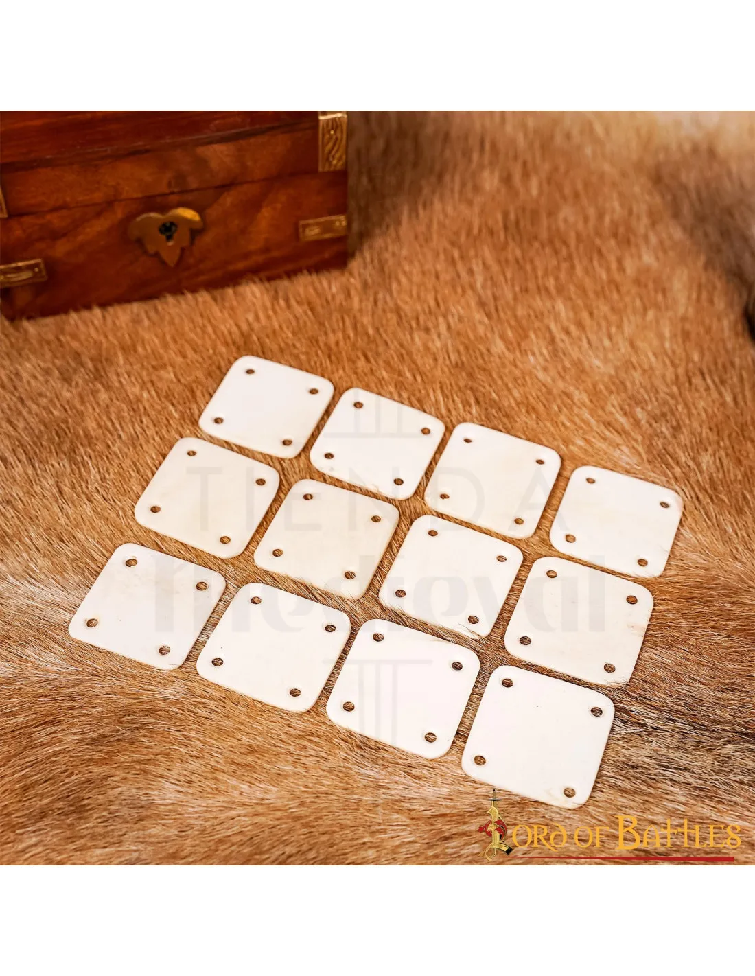 Pack 6 tabletas decorativas vikingas de hueso para tejer