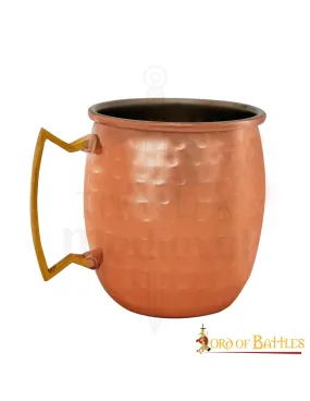 Taza medieval para beber de acero chapado en cobre