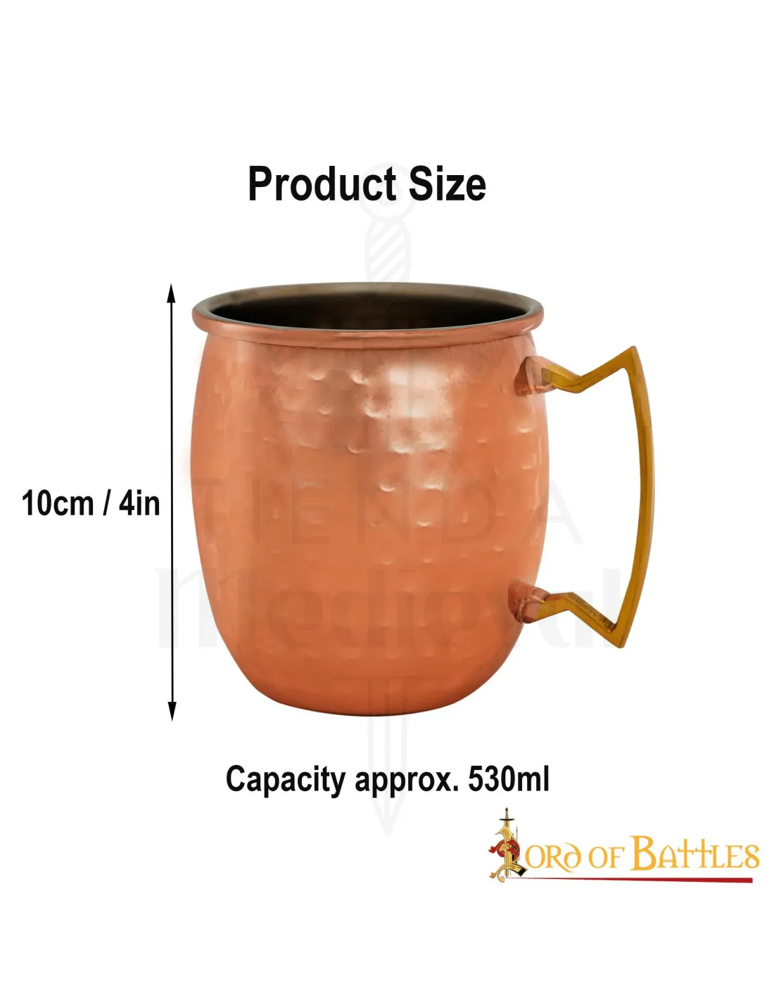 Taza medieval para beber de acero chapado en cobre