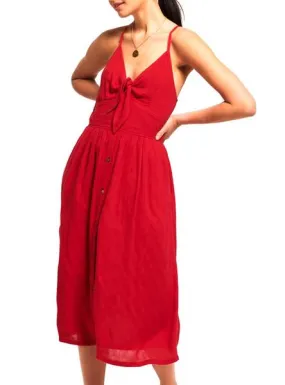 vestido superdry jayde midi rojo mujer