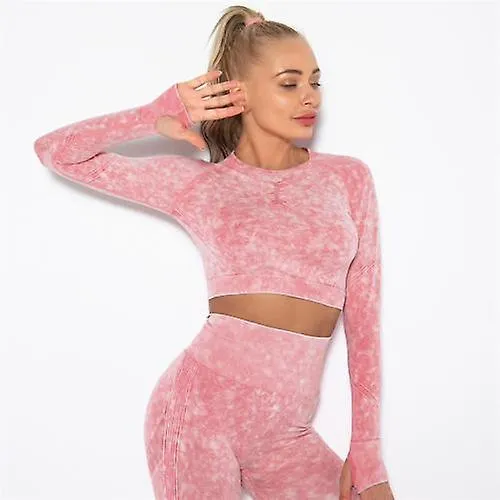 Women Yoga Set 2 Pcs Seamless Gym Suits Shirt+pants Sportwear Workout Clothes Outfits Fitness Clothing Push Up Leggings